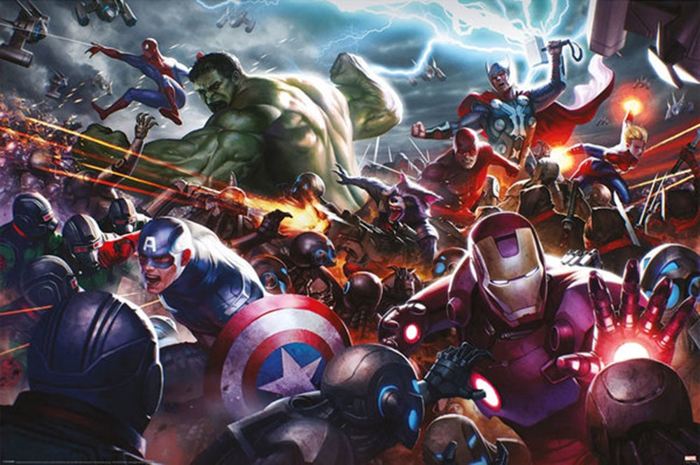 Quadro 3D Lenticular Poster Marvel Future Fight Heroes Assault - Eppl71531 Quadro 3D Lenticular Poster Marvel Future Fight Heroes Assault - Eppl71531